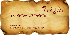 Takács Ödön névjegykártya